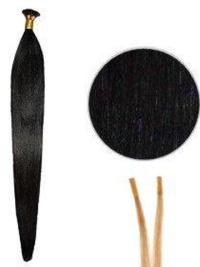 Black Synthetic Stick-I Tip Hair Extensions
