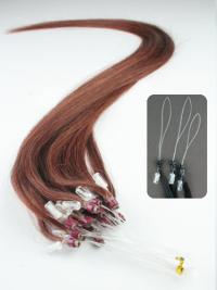 Easeful Auburn Remy Human Hair Hair Extensions Micro Loop Ring