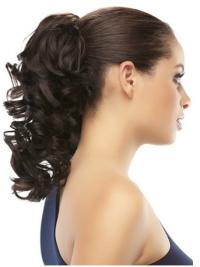 Fashionable Brown Curly Clip in Hairpieces