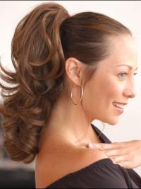 Synthetic Brown Glamorous Ponytails