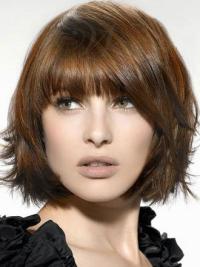 Brown Cool Straight Synthetic Medium Wigs